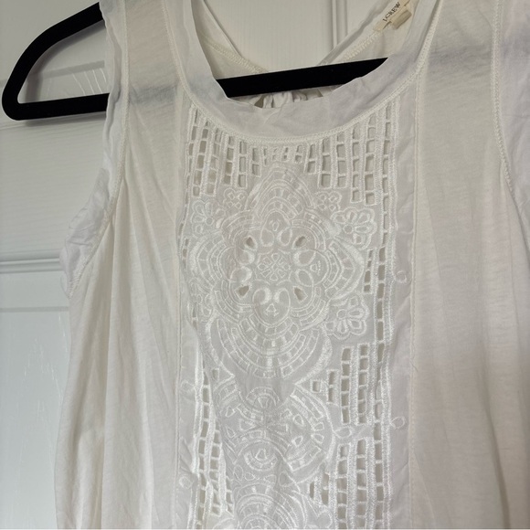 J. Crew White Cream Eyelet Tank Size Extra Small - Picture 2 of 7